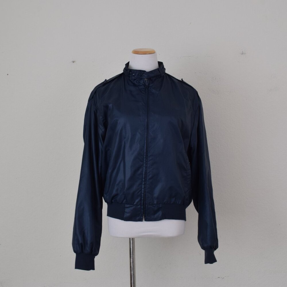 Vintage 70s Navy Nylon Windbreaker‎ size L